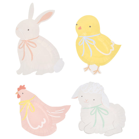 Spring animals plates