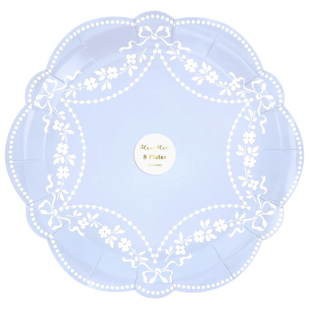 Rococo blue dinner plates