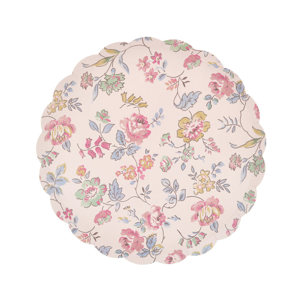 Pink chintz side plates