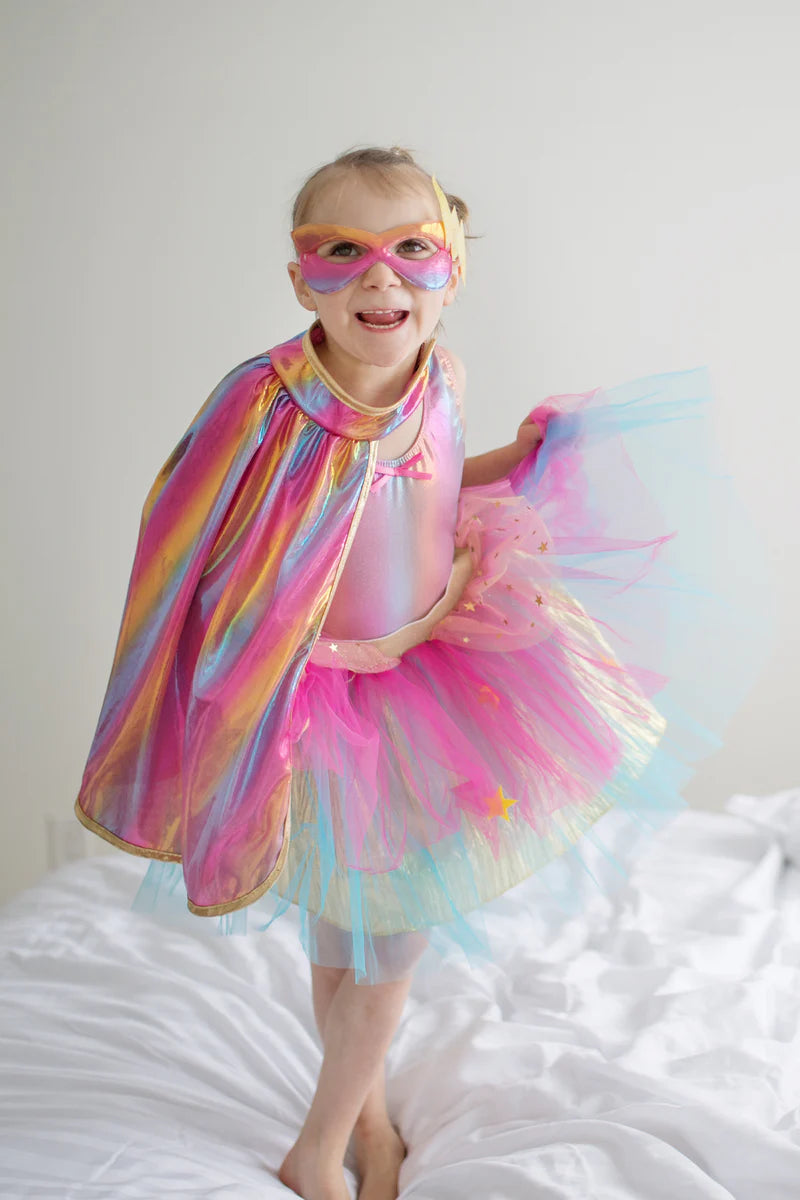 Super-duper Tutu/Cape/Mask, Pink & Gold 4-6 years