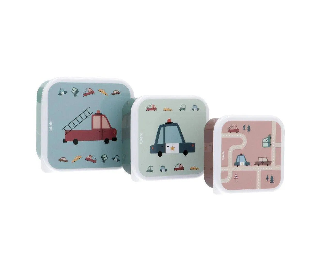 3 Vintage Cars Lunch Boxes Tutete