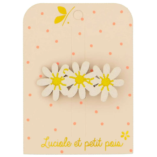 3 daisies hair clip Luciole et Petit Pois