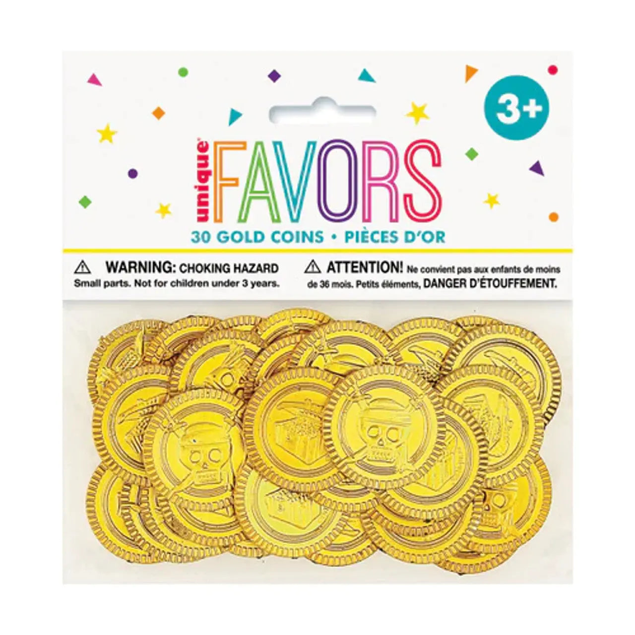 30 Gold coins party favors Cotillons D Alsace
