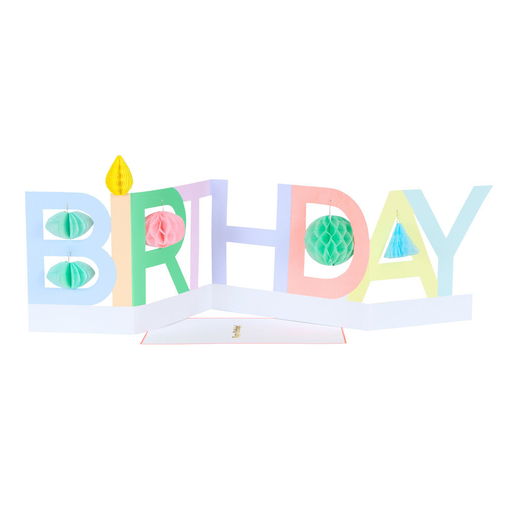 Honeycomb birthday concertina card