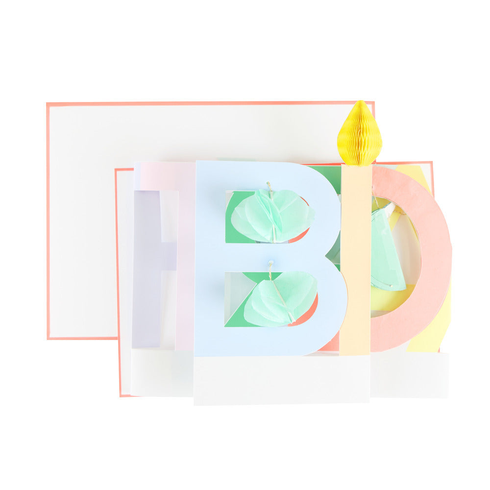 Honeycomb birthday concertina card