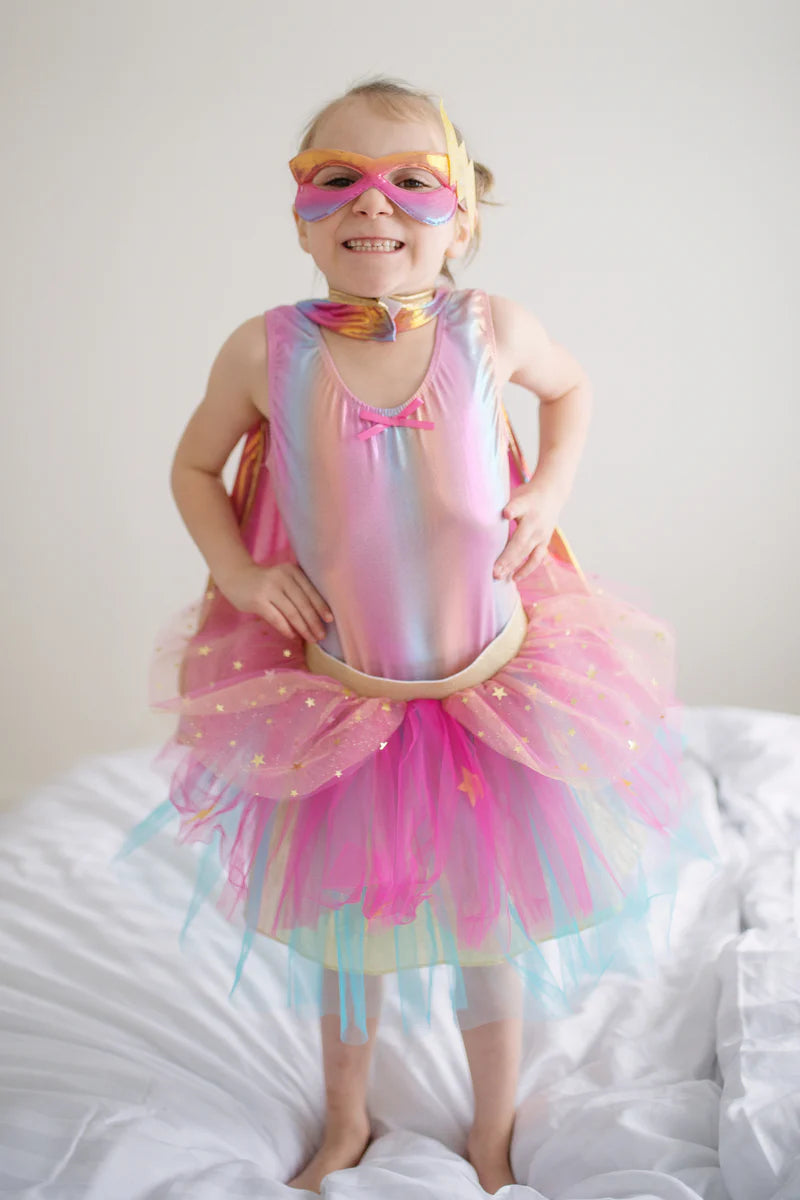 Super-duper Tutu/Cape/Mask, Pink & Gold 4-6 years