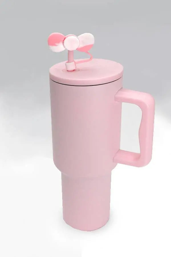 40oz  SILICONE TUMBLER  STYLE STRAW COVER CAP | 40BT1921: BOW PINK JOSSLYN by Wall to Wall