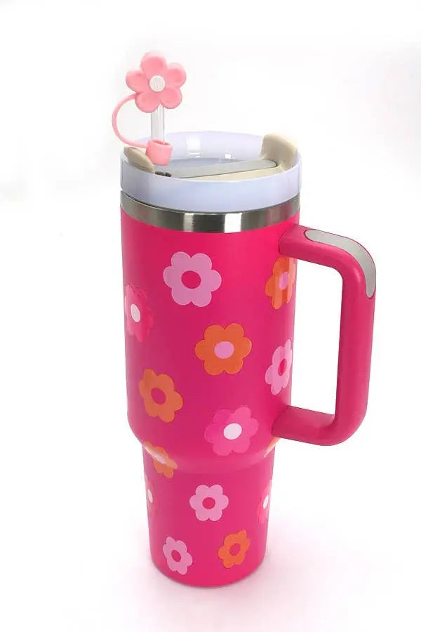 40oz  SILICONE TUMBLER  STYLE STRAW COVER CAP | 40BT1921: BOW PINK JOSSLYN by Wall to Wall
