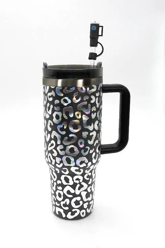 40oz  SILICONE TUMBLER  STYLE STRAW COVER CAP | 40BT1921: FLOWER PINK JOSSLYN by Wall to Wall