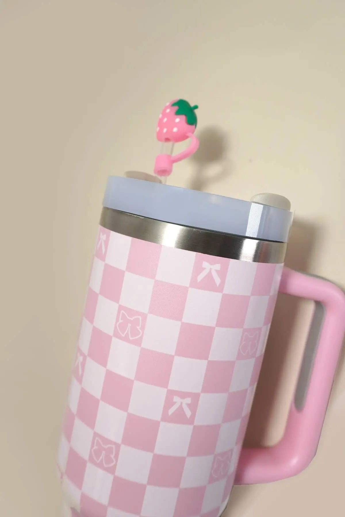 40oz  SILICONE TUMBLER  STYLE STRAW COVER CAP | 40BT1921: FLOWER PINK JOSSLYN by Wall to Wall