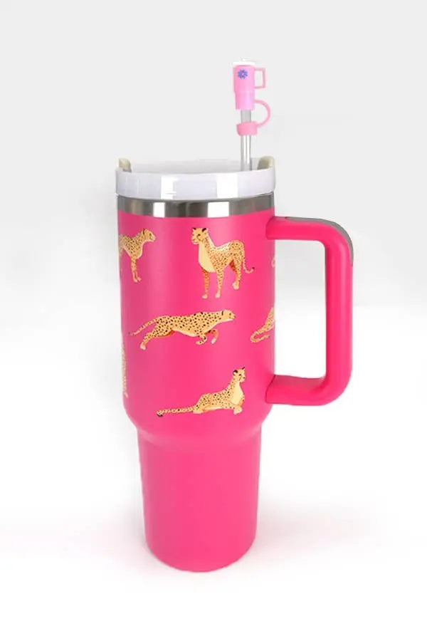 40oz  SILICONE TUMBLER  STYLE STRAW COVER CAP | 40BT1921: FLOWER WHITE JOSSLYN by Wall to Wall