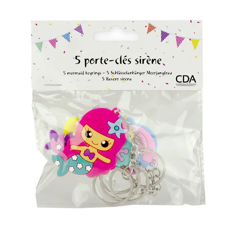 5 key rings - Mermaids cotillons Alsace