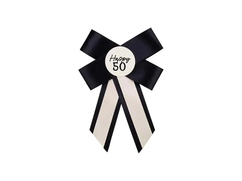 50th Birthday Cotillion, cream-black, 11x17 cm Partydeco