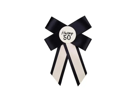 50th Birthday Cotillion, cream-black, 11x17 cm Partydeco
