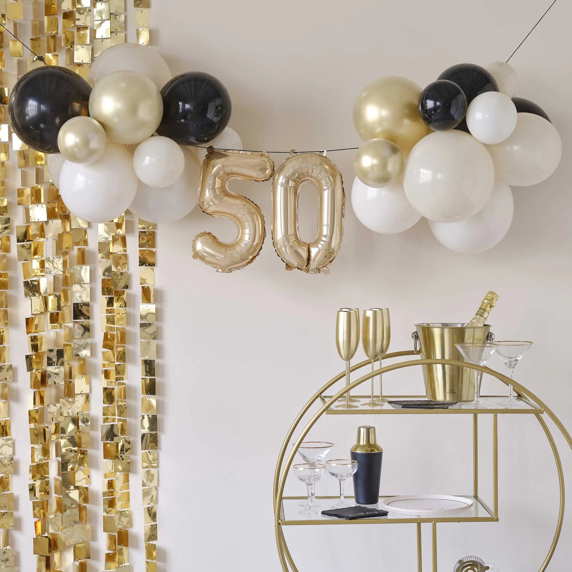 50th Birthday Milestone Balloon Bunting Decoration Ginger Ray