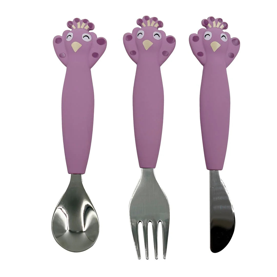 Silicone cutlery set 3-pack - Mrs. Peacock