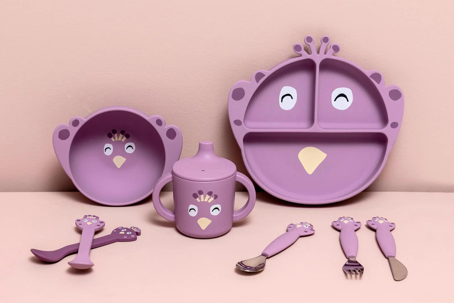 Silicone cutlery set 3-pack - Mrs. Peacock