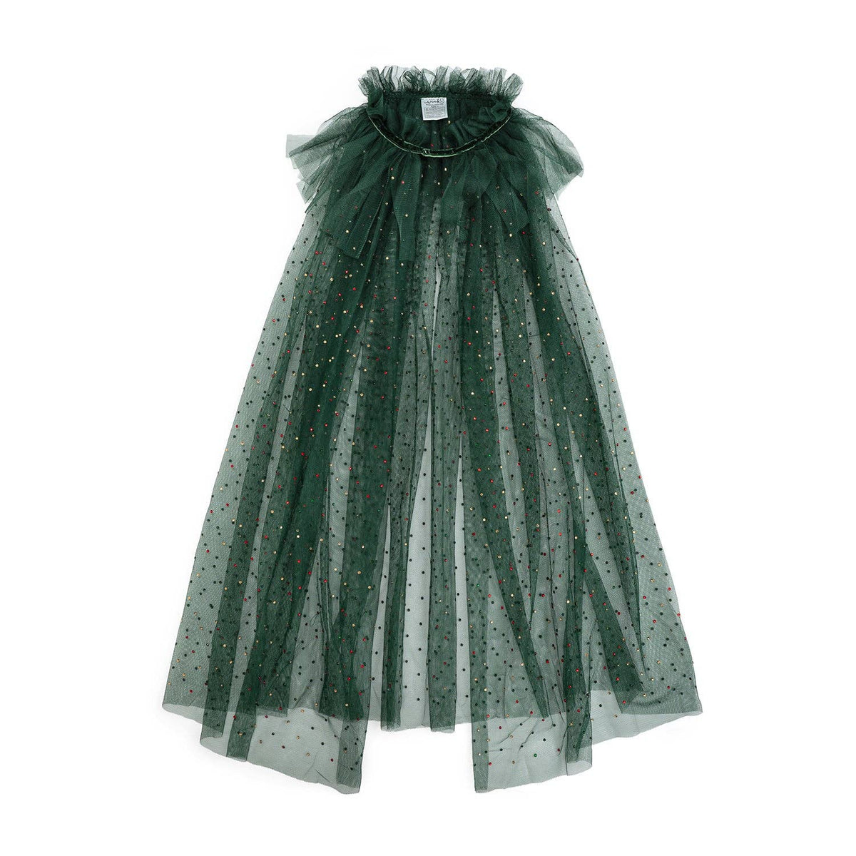 Emerald Rhinestone Christmas Cape - Kids Dress Up Cape