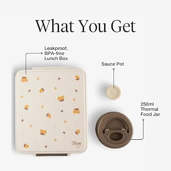Grand Lunch Box With 4 Compartments And 1 Food Jar - Hot Lemon - Citron