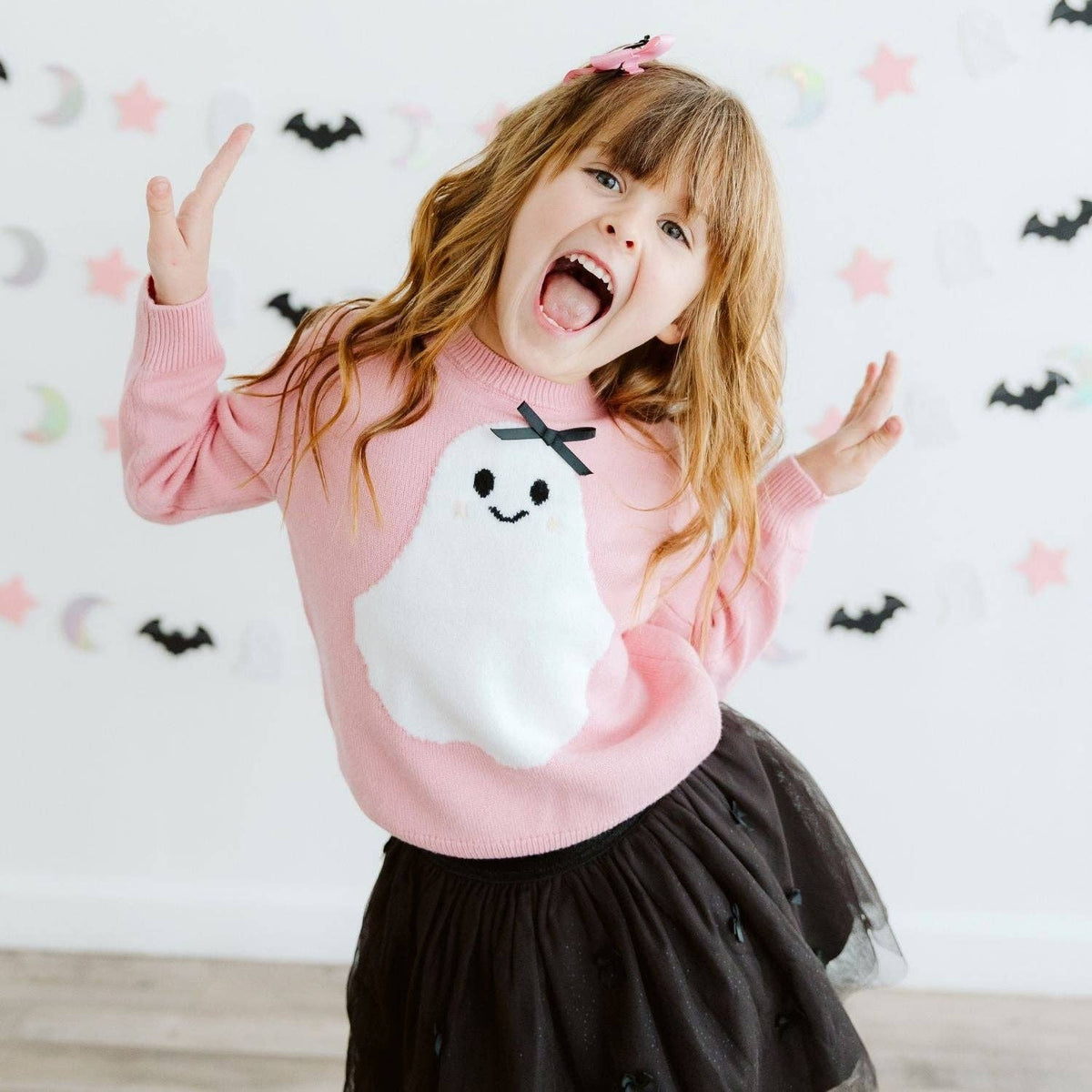 Sweet Wink - Sweet Ghost Halloween Grosgrain Bow Clip - Hair Accessories