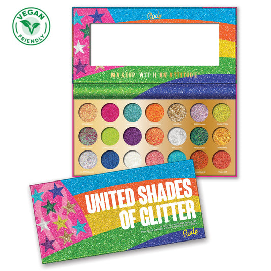 Rude Cosmetics - United Shades of Glitter -  21 Pressed Glitter Palette