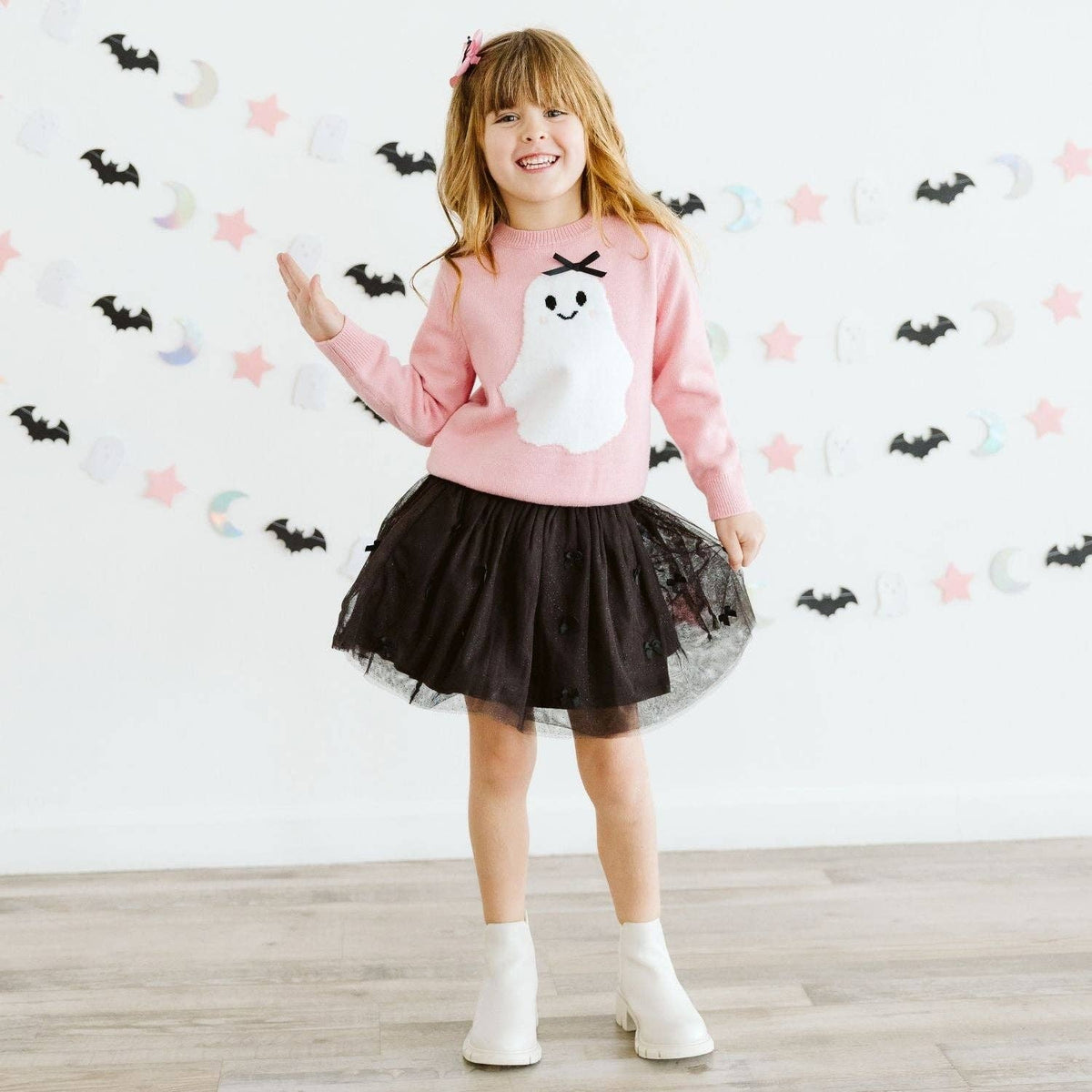 Sweet Wink - Sweet Ghost Halloween Grosgrain Bow Clip - Hair Accessories