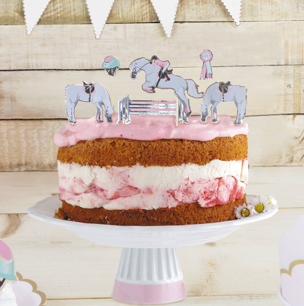 SET OF 6 LOVE HORSE DECORATIONS FOR CAKES