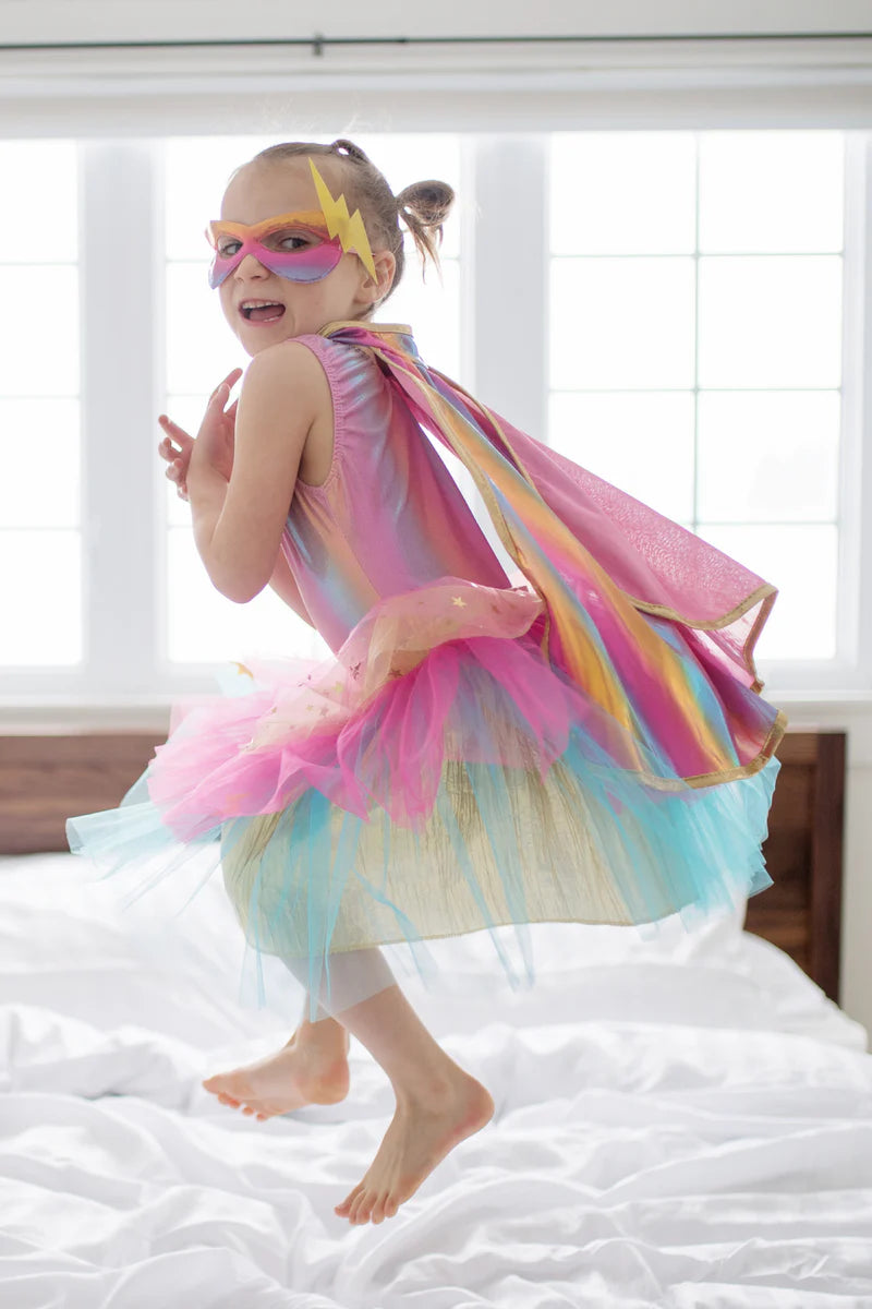 Super-duper Tutu/Cape/Mask, Pink & Gold 4-6 years