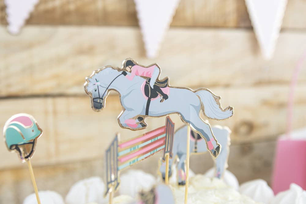 SET OF 6 LOVE HORSE DECORATIONS FOR CAKES
