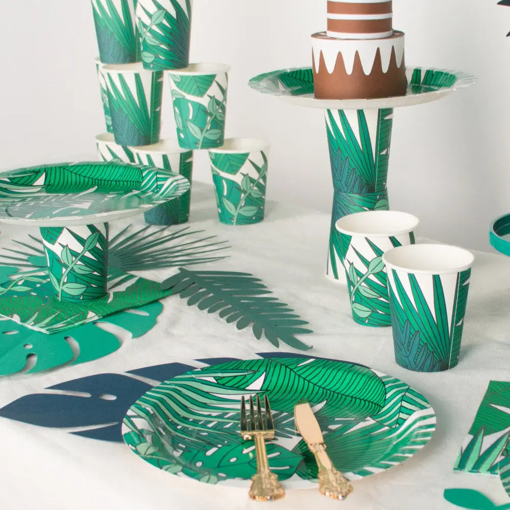 8 ASSIETTES "FEUILLES TROPICALES" - 23 CM My Little Day
