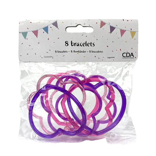 8 Bracelets hearts and clouds Cotillons D Alsace