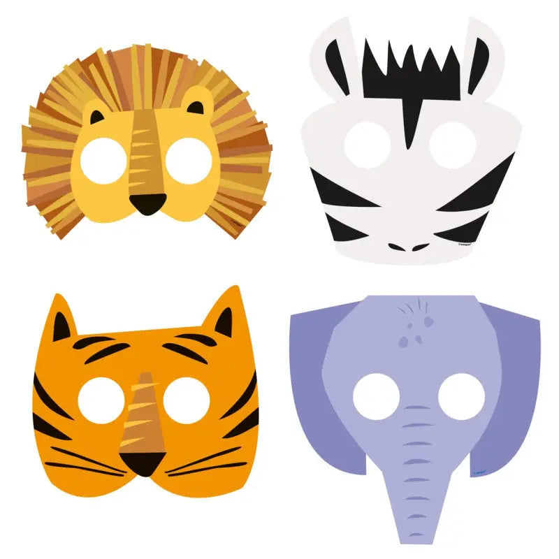 8 Paper animal mask Cotillons D Alsace