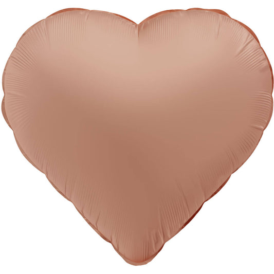 Foil balloon Shape Heart - Vintage Rose - Ultra Matt - 45 cm