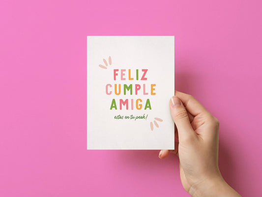 Feliz Cumple Amiga - Spanish Card & Friendship Card