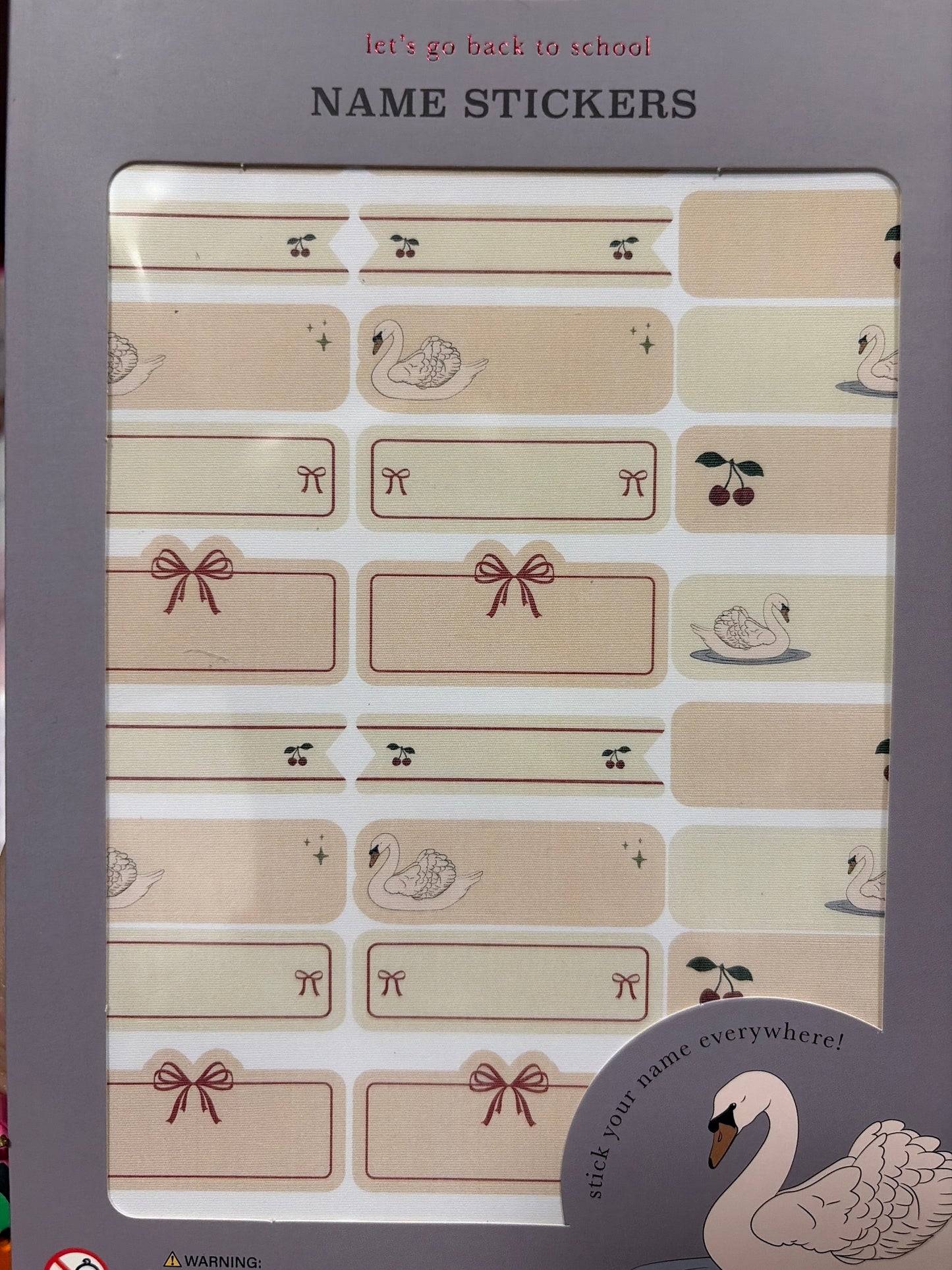 KS105744 Name stickers 60 pcs - Swan