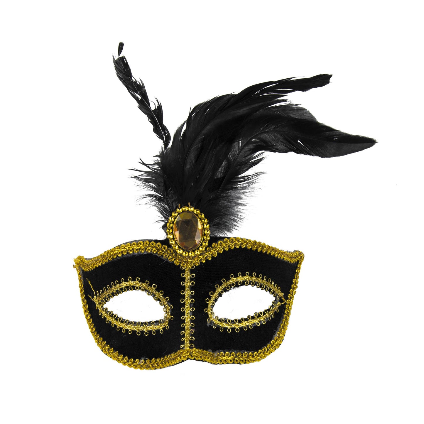 Party Pro - BLACK MASK WITH FEATHERS