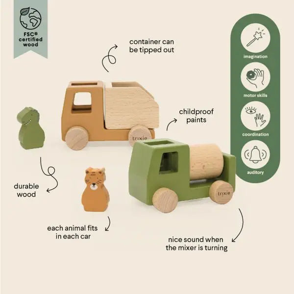 Animal construction cars set Trixie