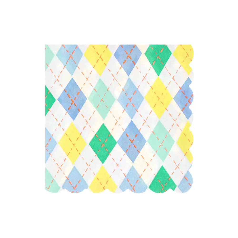 Argyle napkins L Meri Meri