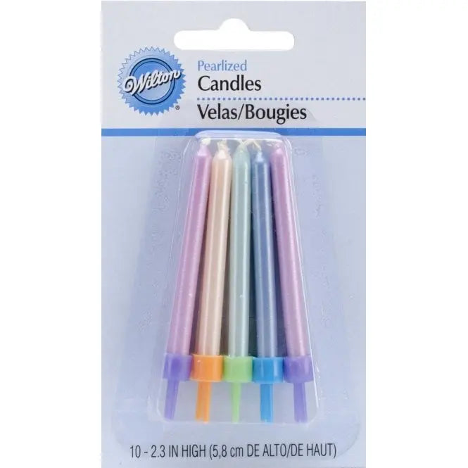 Assorted Pearlised Candles x10 Wilton