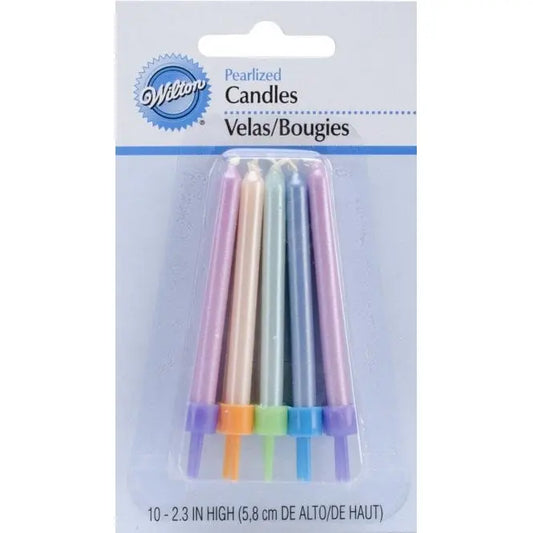 Assorted Pearlised Candles x10 Wilton