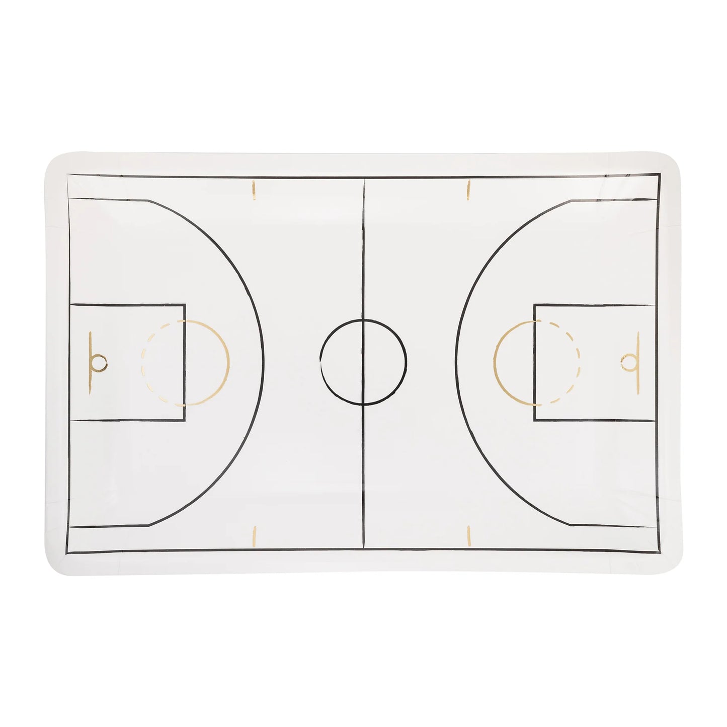 Basketball Court Shaped Paper Plate