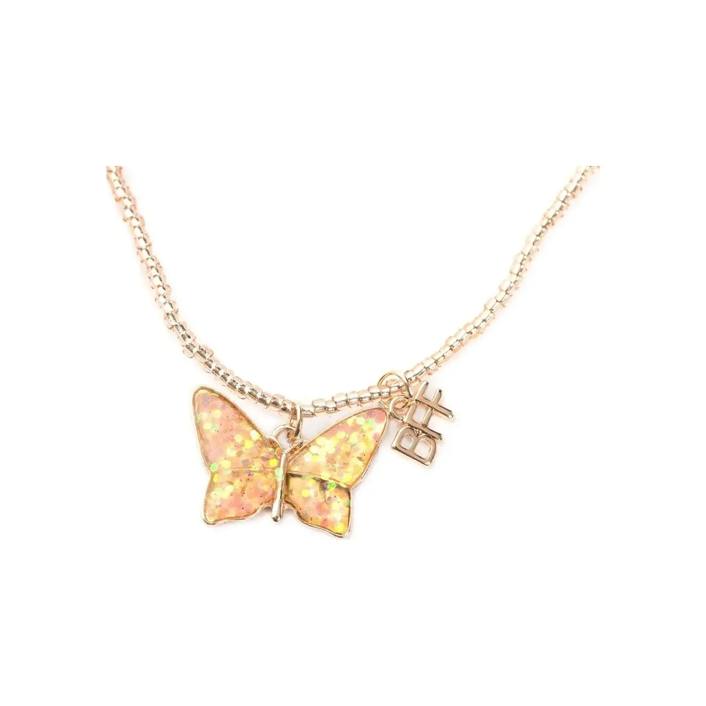BFF Necklace Butterfly Share & Tear, Pink Great Pretenders