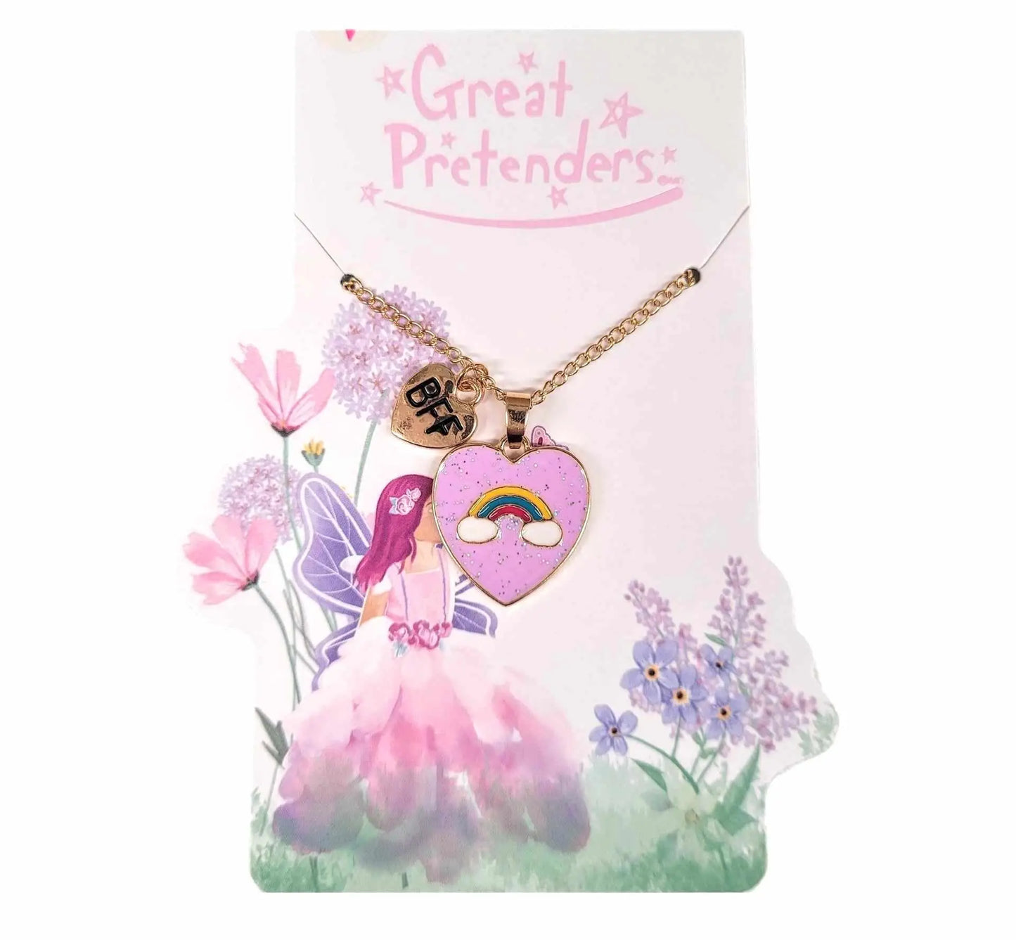 BFF Necklace Rainbow or Butterfly Great Pretenders