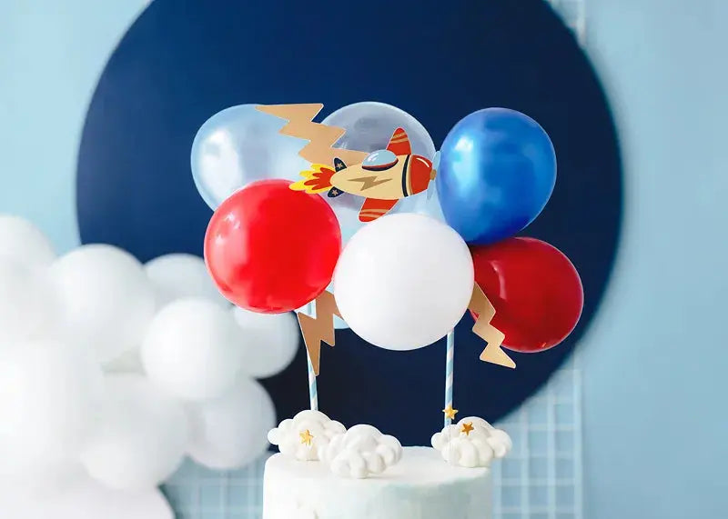 Balloon cake topper Plane Partydeco