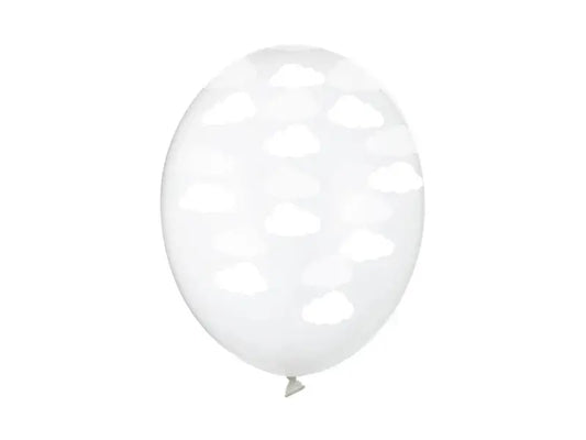 Balloons 30cm, Clouds, Crystal Clear Partydeco