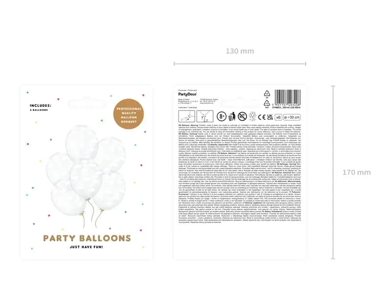 Balloons 30cm, Clouds, Crystal Clear Partydeco