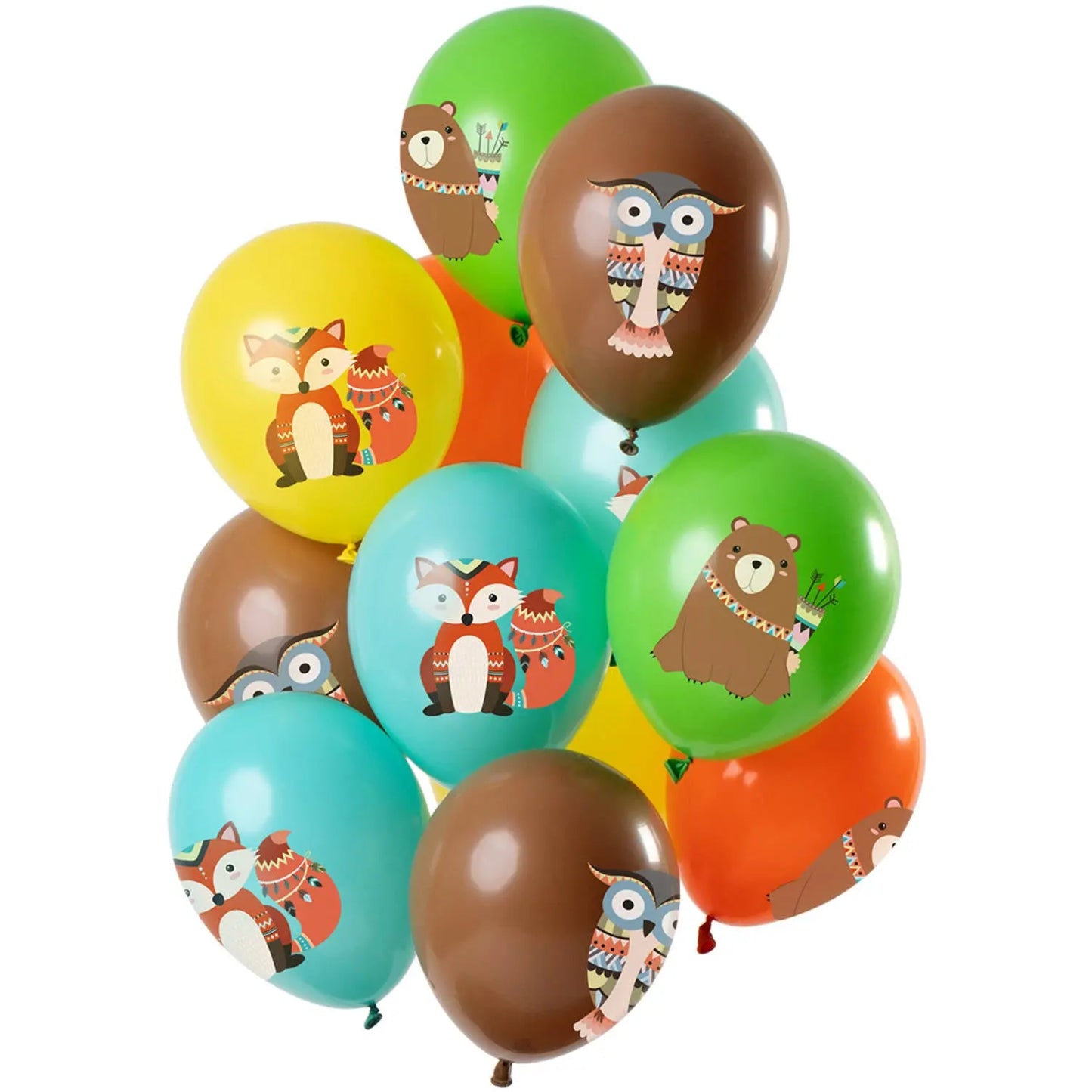 Balloons Forest Animals Multi Colors 33cm - 12 pieces Folat