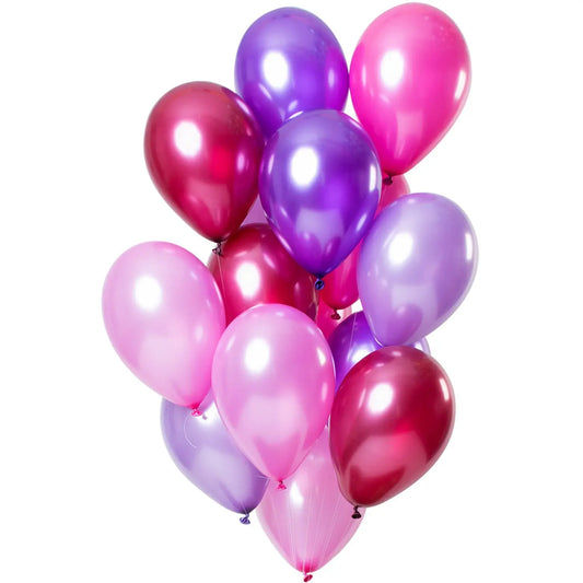 Balloons Merry Berry Pink Metallic 33cm - 15 pieces Folat