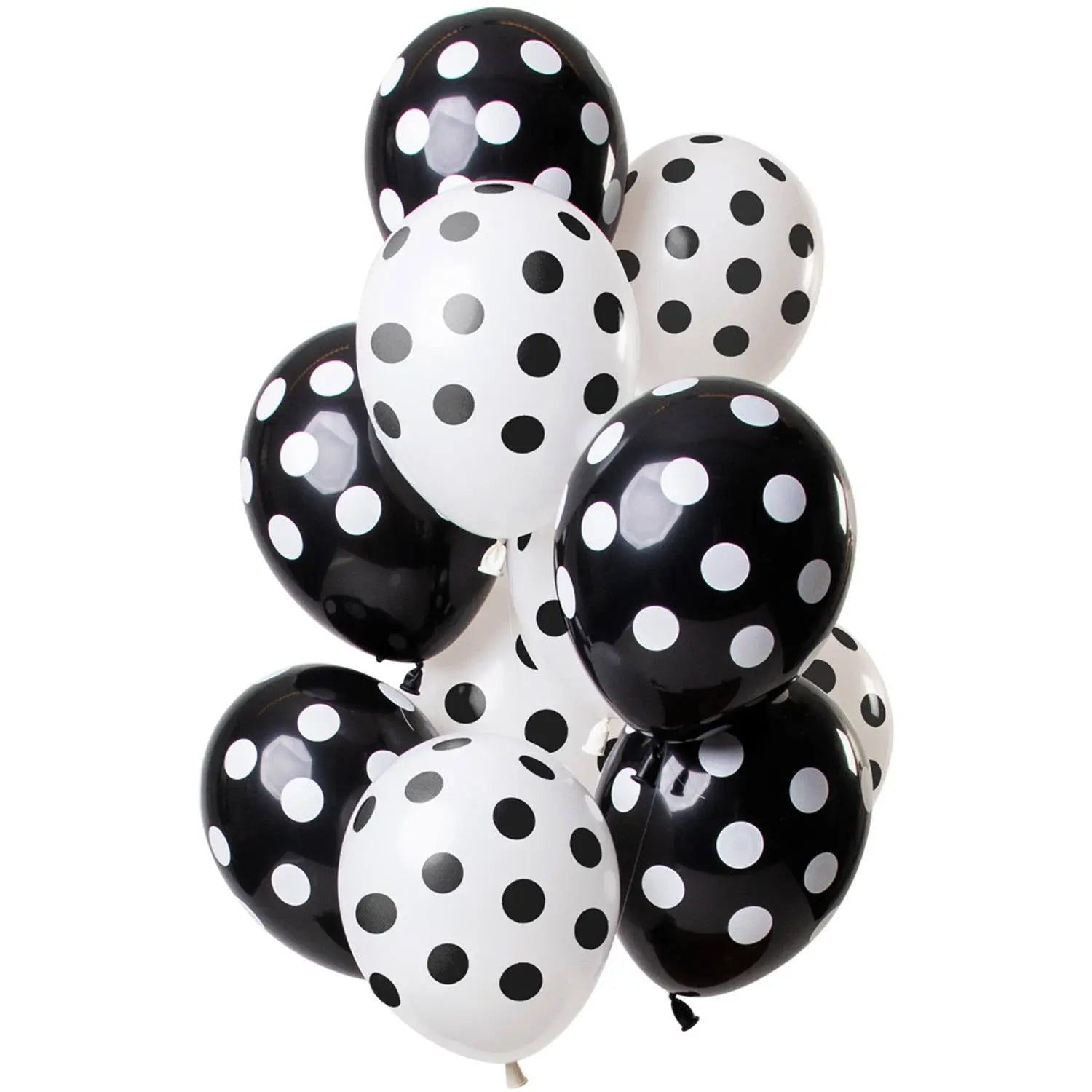 Balloons Polka Dots Black-White 30cm - 12 pieces Folat