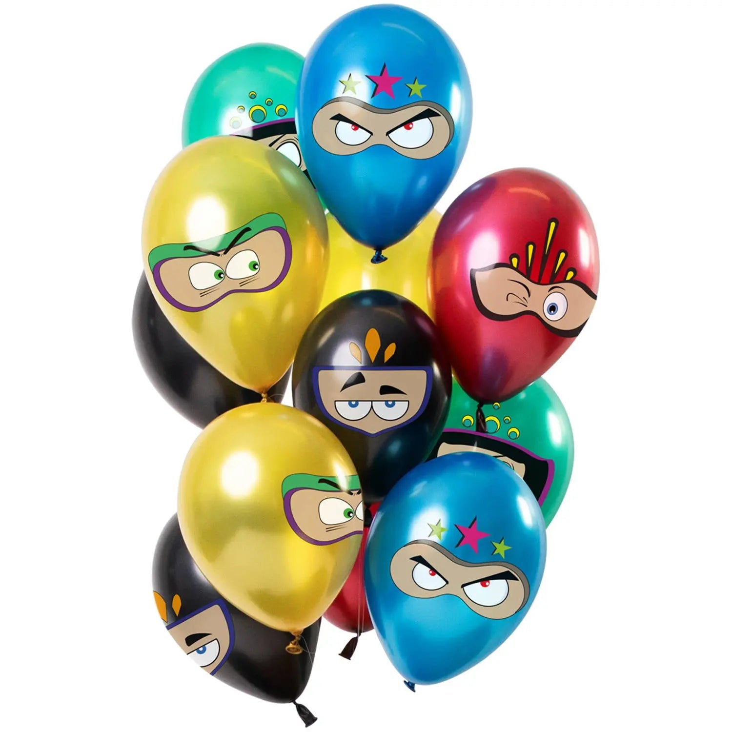 Balloons Superheroes Multi Colors Metallic 33cm - 12 pieces Folat